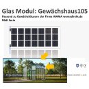 Gewächshaus Glas PV Modul 1410 x 600 x9mm! 110Wp für WAMA Gewächshäuser Midi Serie